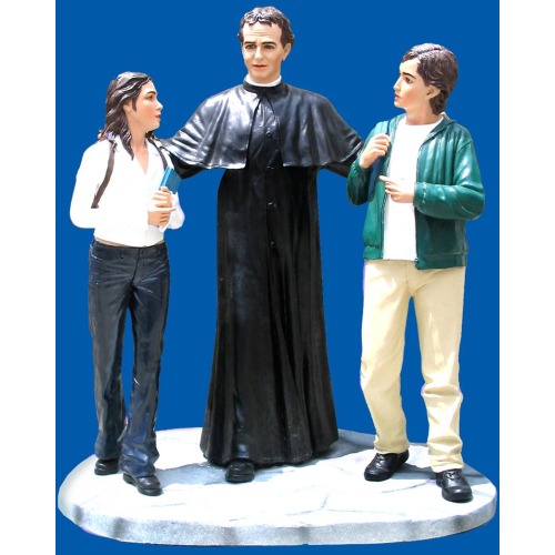 Don Bosco with children 79 Inch, Don Bosco with children Seventy Nine Inch, Don Bosco with children Statue, 79 Inch Don Bosco with children, Seventy Nine Inch Don Bosco with children Statue