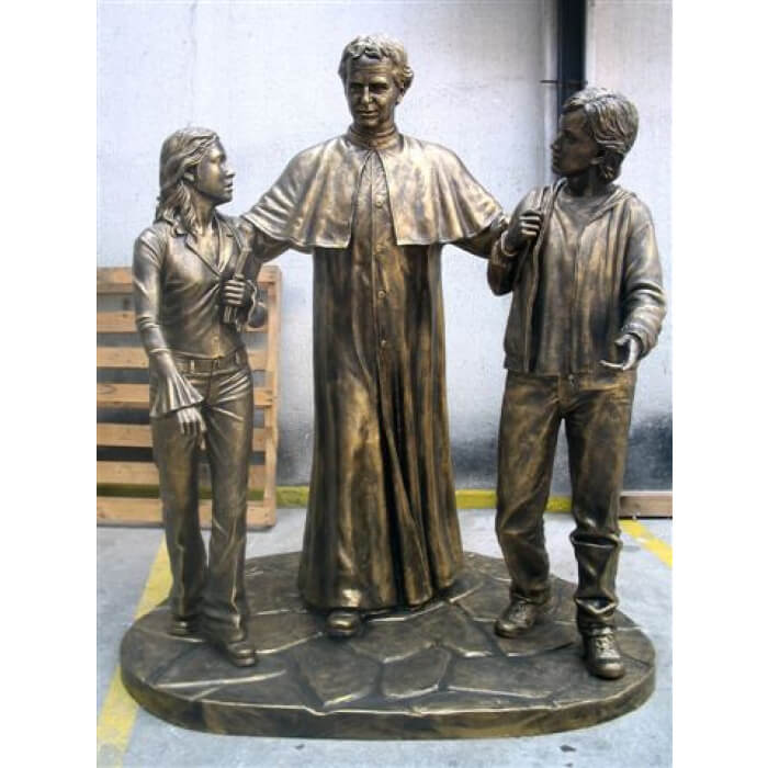 Don Bosco with children 79 Inch, Don Bosco with children Seventy Nine Inch, Don Bosco with children Statue, 79 Inch Don Bosco with children, Seventy Nine Inch Don Bosco with children Statue