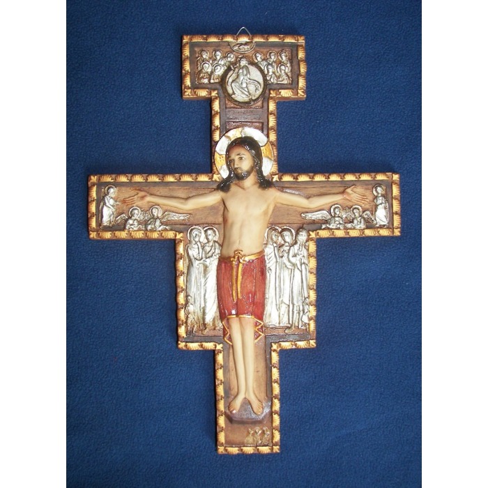Crucifix 12 Inch San Damiano, Crucifix Twelve Inch San Damiano, Crucifix San Damiano Statue, 12 Inch Crucifix San Damiano, Twelve Inch Crucifix San Damiano Statue
