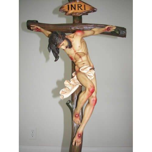 Crucifix 44 Inch Fallen with base,Crucifix with base Forty Four Inch Fallen,Crucifix with base Fallen Statue,44 Inch Crucifix Fallen,Forty Four Inch Crucifix with base Fallen Statue