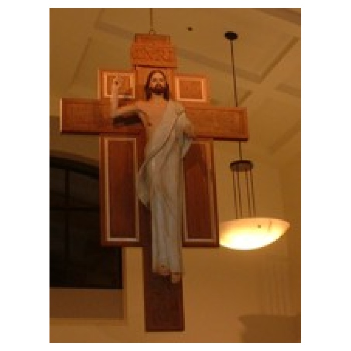 Risen Christ on Cross 157 Inch,Risen Christ on Cross One Fifty Seven Inch,Risen Christ on Cross Statue,157 inch Risen Christ on Cross,One Fifty Seven Inch Risen Christ on Cross Statue