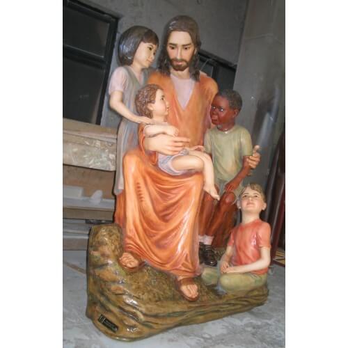 Jesus sitting with children 57 Inch plaque, Jesus sitting with children Fifty Seven Inch plaque, Fifty Seven Inch Jesus sitting with children plaque, jesus sitting with children plaque