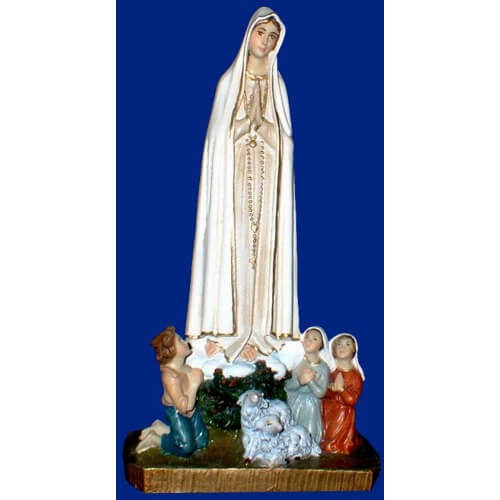 Fatima 10 Inch with shepherds Statue, Fatima Ten Inch with shepherds Statue, 10 Inch Fatima with shepherds, Ten Inch Fatima with shepherds Statue, Fatima with shepherds Virgins Statue