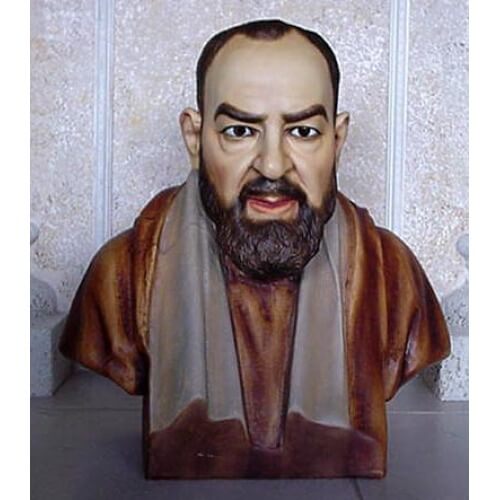 Padre Pio 22 Inch Saint Statue, Padre Pio Twenty Two Inch lifesize bust Statue, Padre Pio lifesize bust Statue, Twenty Two Inch Padre Pio Statue, 22 Inch Padre Pio Statue