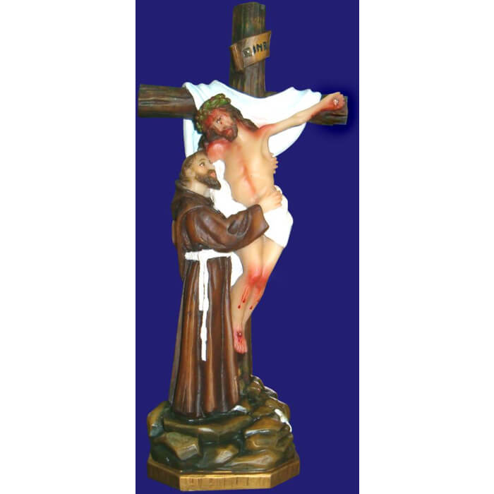 Embrace of St. Francis 11 Inch,Embrace of St. Francis Eleven Inch,Embrace of St. Francis Saint Statue,11 Inch Embrace of St. Francis,Eleven Inch Embrace of St. Francis Statue