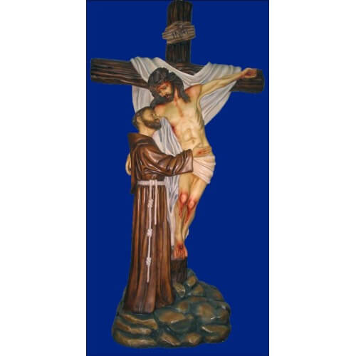 Embrace of St. Francis 55 Inch,Embrace of St. Francis Fifty Five Inch,Embrace of St. Francis Saint Statue,55 Inch Embrace of St. Francis,Fifty Five Inch Embrace of St. Francis Statue