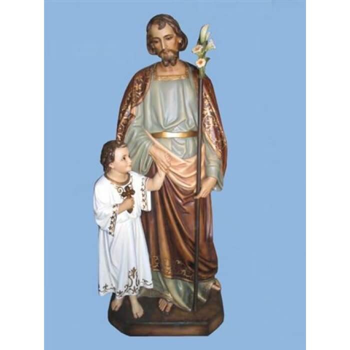 St. Joseph 72 Inch With Jesus Statue, St. Joseph Seventy Two Inch Statue, 72 Inch St. Joseph Statue With Jesus , St. Joseph Saint Statue With Jesus, Seventy Two Inch St. Joseph Statue 