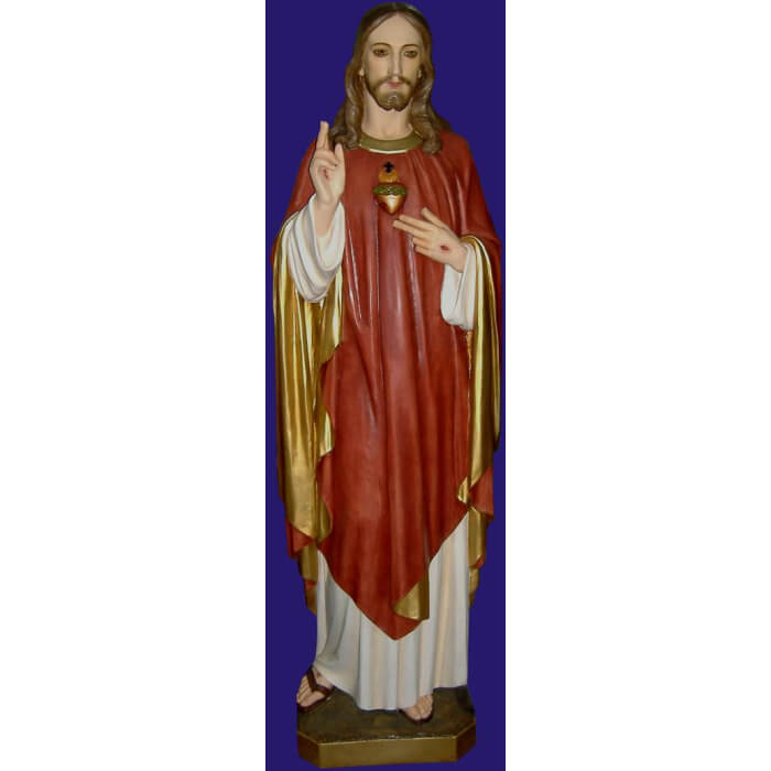 Sacred Heart 59 Inch, Sacred Heart Fifty Nine Inch Statue, Sacred Heart Christ Statue, 59 Inch Sacred Heart, Fifty Nine Inch Sacred Heart Statue