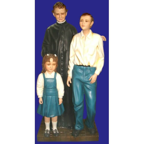 Don Bosco 33 Inch with children, Don Bosco Tirty Three Inch with children, Don Bosco with children Saint Statue, 33 Inch Don Bosco with children, Thirty Three Inch Don Bosco with children Statue