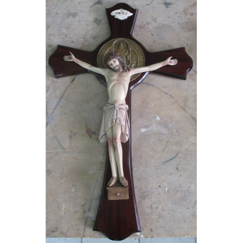 Crucifix 24 Inch St. Benedict,Crucifix Twenty Four Inch St. Benedict,Crucifix St. Benedict Statue,24 Inch Crucifix St. Benedict,Twenty Four Inch Crucifix St. Benedict Statue