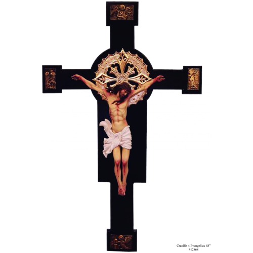 Crucifix 48 Inch Four Apostles, Crucifix Forty Eight Inch Four Apostles, Crucifix Four Apostles Statue, 48 Inch Crucifix Four Apostles, Forty Eight Inch Crucifix Four Apostles Statue