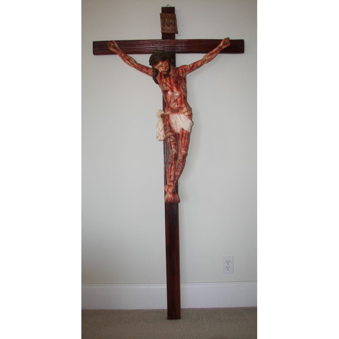 Crucifix 68 Inch, Crucifix Sixty Eight Inch, Crucifix Passion style Statue, 68 Inch Crucifix style Statue, Sixty Eight Inch Crucifix Passion style Statue