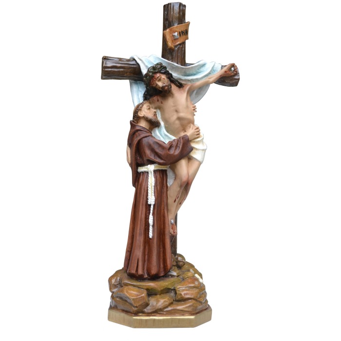 Embrace of St. Francis 11 Inch,Embrace of St. Francis Eleven Inch,Embrace of St. Francis Saint Statue,11 Inch Embrace of St. Francis,Eleven Inch Embrace of St. Francis Statue
