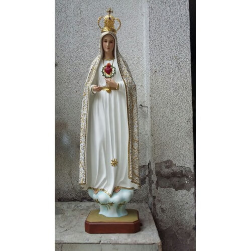 Fatima 49 Inch with Heart Fancy,Fatima Forty Nine Inch,Fatima with Heart Fancy Statue,49 Inch Fatima with Heart Fancy,Forty Nine Inch Fatima with Heart Fancy Statue