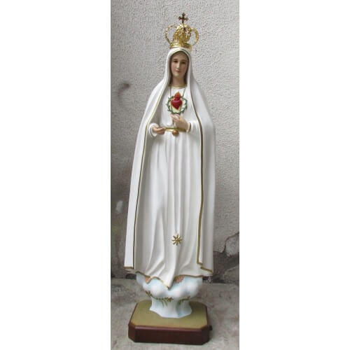 Fatima 49 Inch with Heart,Fatima Forty Nine Inch,Fatima with Heart Statue,49 Inch Fatima with Heart,Forty Nine Inch Fatima with Heart Statue