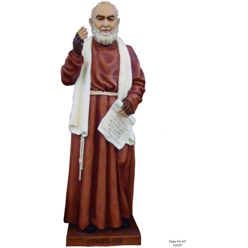 Padre Pio 44 Inch,Padre Pio Forty Four Inch,Saint Padre Pio Statue,44 Inch Padre Pio,Forty Four Inch Padre Pio Statue