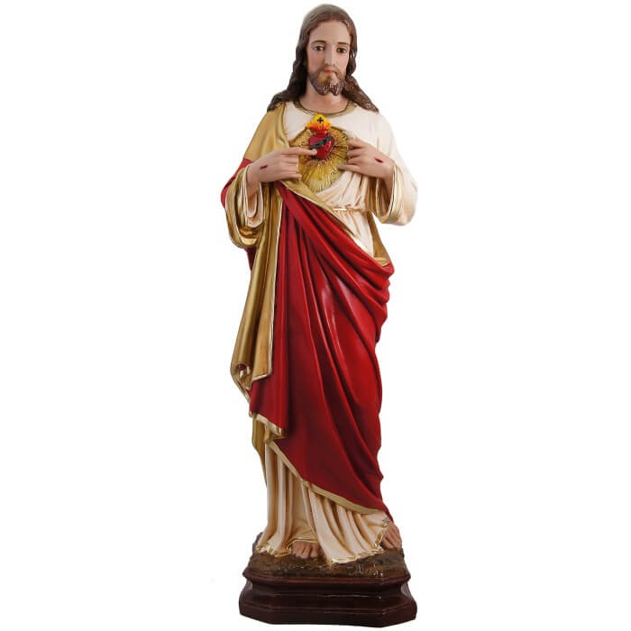 Sacred Heart 25 Inch, Sacred Heart Twenty Five Inch Statue, Sacred Heart Christ Statue, 25 Inch Sacred Heart, Twenty Five Inch Sacred Heart Statue