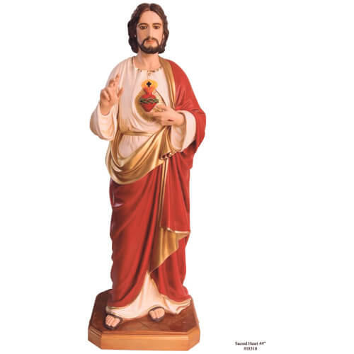 Sacred Heart 44 Inch,Sacred Heart Forty Four Inch,Sacred Heart Statue,44 Inch Sacred Heart,Forty Four Inch Sacred Heart Statue