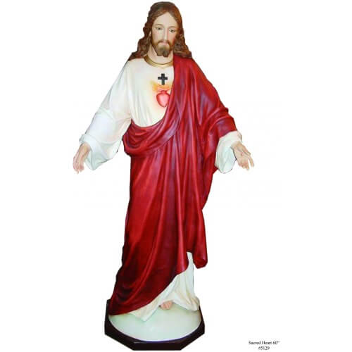 Sacred Heart 59 Inch,Sacred Heart Fifty Nine Inch Statue,Sacred Heart Christ Statue,59 Inch Sacred Heart,Fifty Nine Inch Sacred Heart Statue