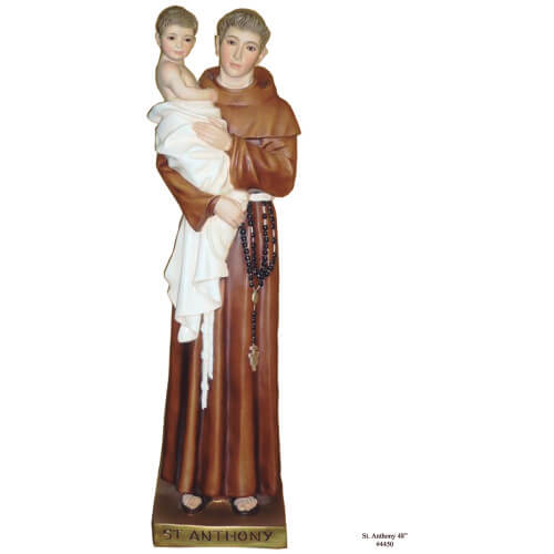 St. Anthony 47 Inch,St. Anthony Fourty Seven Inch,St. Anthony Saint Statue,47 Inch St. Anthony Statue,Fourty Seven Inch St. Anthony Statue
