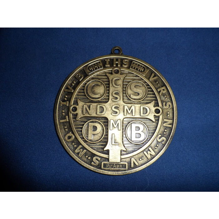 St. Benedict medallion 6 Inch, St. Benedict medallion Six Inch, St. Benedict medallion Statue, 6 Inch St. Benedict medallion, Six Inch, St. Benedict medallion Statue