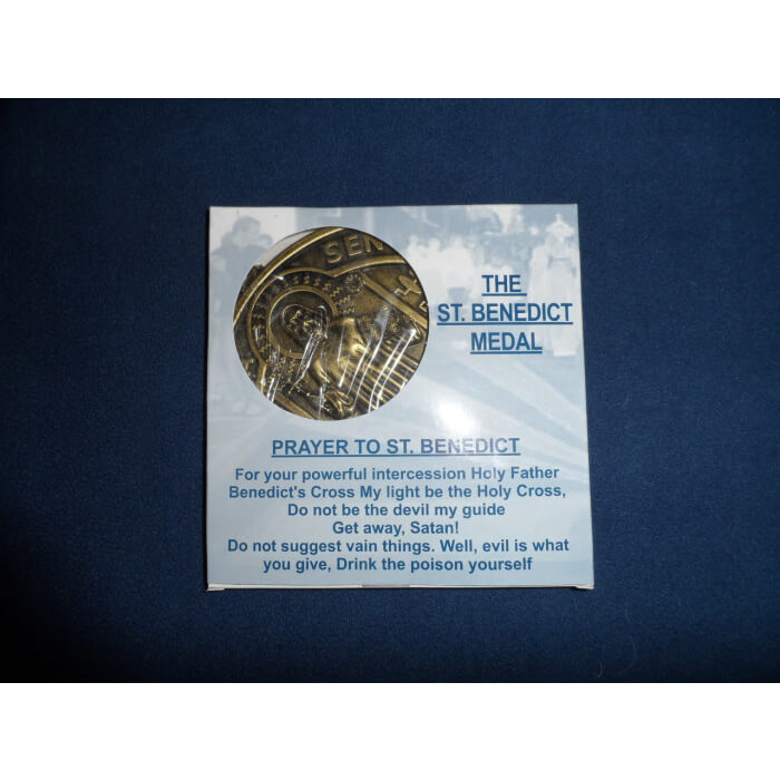 St. Benedict medallion 6 Inch, St. Benedict medallion Six Inch, St. Benedict medallion Statue, 6 Inch St. Benedict medallion, Six Inch, St. Benedict medallion Statue