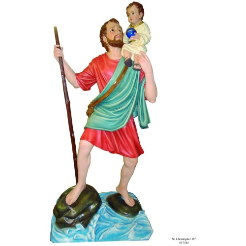St. Christopher 60 Inch, St. Christopher Sixty Inch, St. Christopher Statue, 60 Inch St. Christopher, Sixty Inch St. Christopher Statue 
