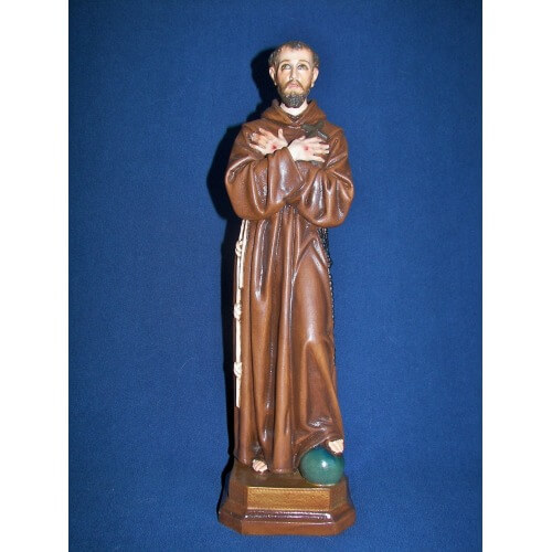 St. Francis 17 Inch with world, St. Francis with world Statue, Seventeen Inch St. Francis, 17 Inch St. Francis Saint Statue, St. Francis Saint Statue