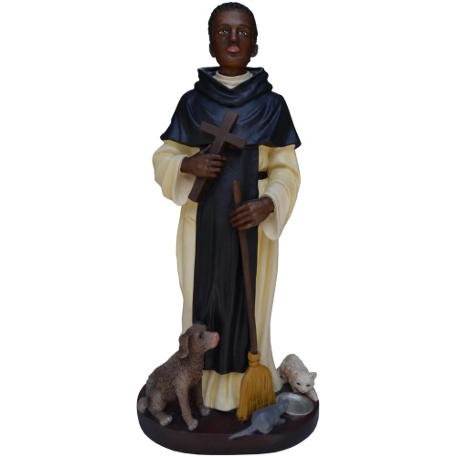 St. Martin of Porres 11 Inch, St. Martin of Porres Eleven Inch, St. Martin of Porres Saint Statue, 11 Inch St. Martin of Porres, Eleven Inch St. Martin of Porres Statue