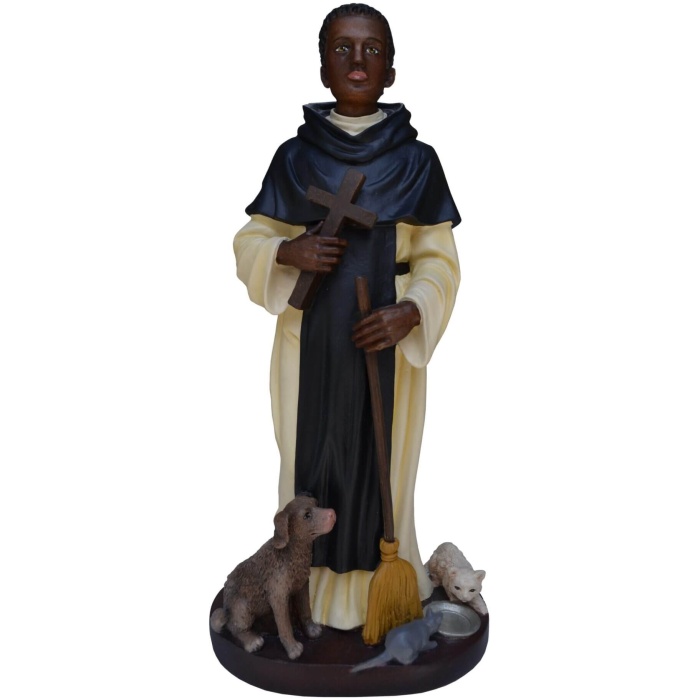 St. Martin of Porres 11 Inch, St. Martin of Porres Eleven Inch, St. Martin of Porres Saint Statue, 11 Inch St. Martin of Porres, Eleven Inch St. Martin of Porres Statue