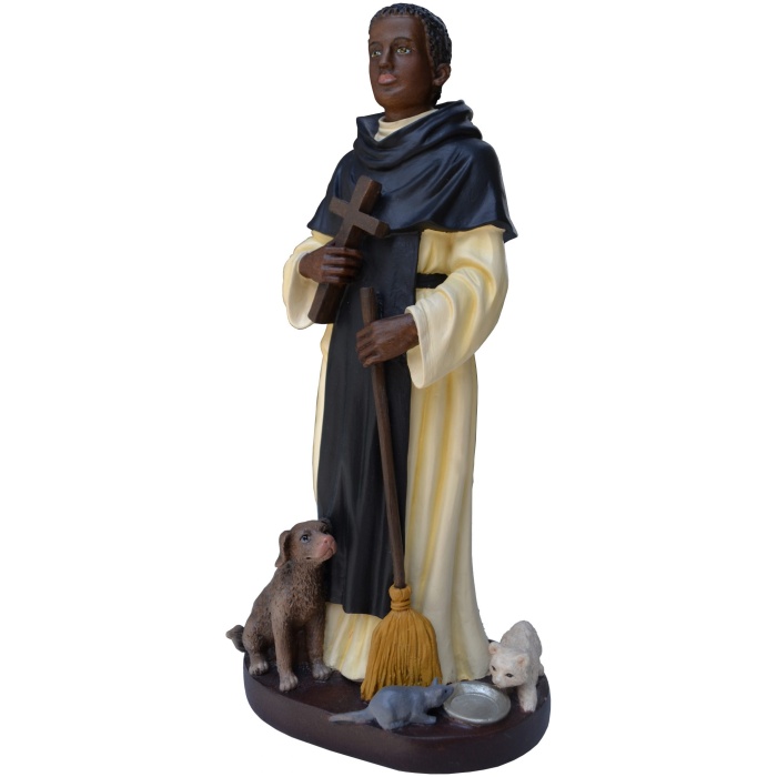 St. Martin of Porres 11 Inch, St. Martin of Porres Eleven Inch, St. Martin of Porres Saint Statue, 11 Inch St. Martin of Porres, Eleven Inch St. Martin of Porres Statue