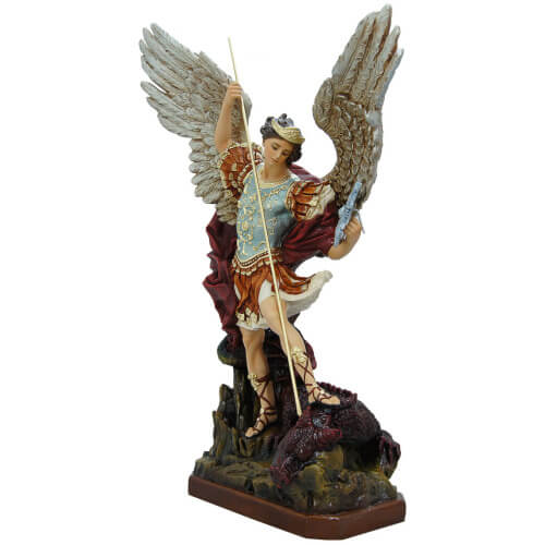 St. Michael Archangel 28 Inch with dragon, St. Michael Archangel Twenty Eight Inch with dragon, St. Michael Archangel with dragon, 28 Inch St. Michael Archangel with dragon, Twenty Eight Inch St. Michael Archangel with dragon