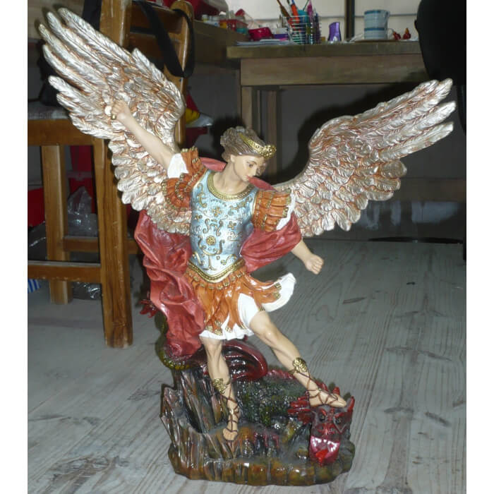St. Michael Archangel 28 Inch with dragon, St. Michael Archangel Twenty Eight Inch with dragon, St. Michael Archangel with dragon, 28 Inch St. Michael Archangel with dragon, Twenty Eight Inch St. Michael Archangel with dragon