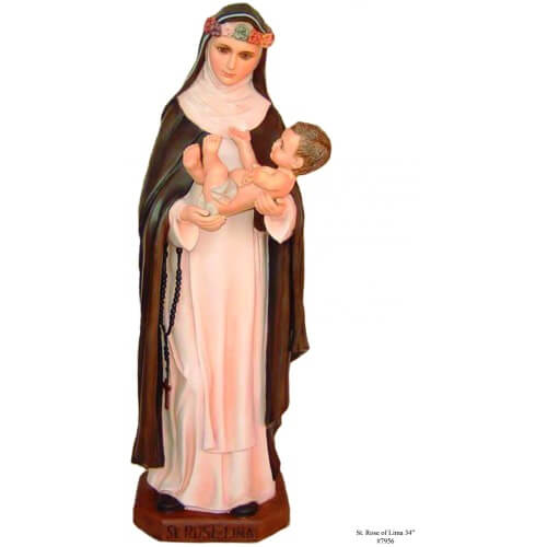 St. Rose of Lima 33 Inch, St. Rose of Lima Thirty Three Inch, St. Rose of Lima Saint Statue, 33 Inch St. Rose of Lima, Thirty Three Inch St. Rose of Lima Saint Statue