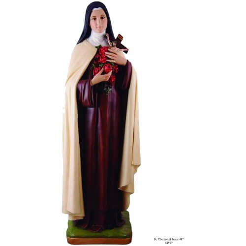 St. Therese 48 Inch, St. Therese Fourty Eight Inch Saint, St. Therese Saint Statue, 48 Inch St. Therese Statue, Fourty Eight Inch St. Therese Statue