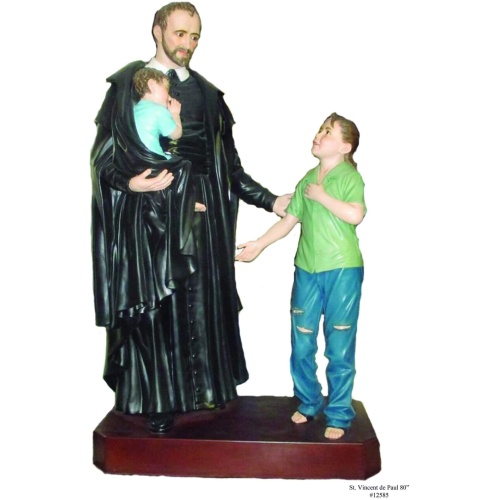 St. Vincent de Paul 79 Inch, St. Vincent de Paul Seventy Nine Inch, St. Vincent de Paul Statue, 79 Inch St. Vincent de Paul, Seventy Nine Inch St. Vincent de Paul Statue